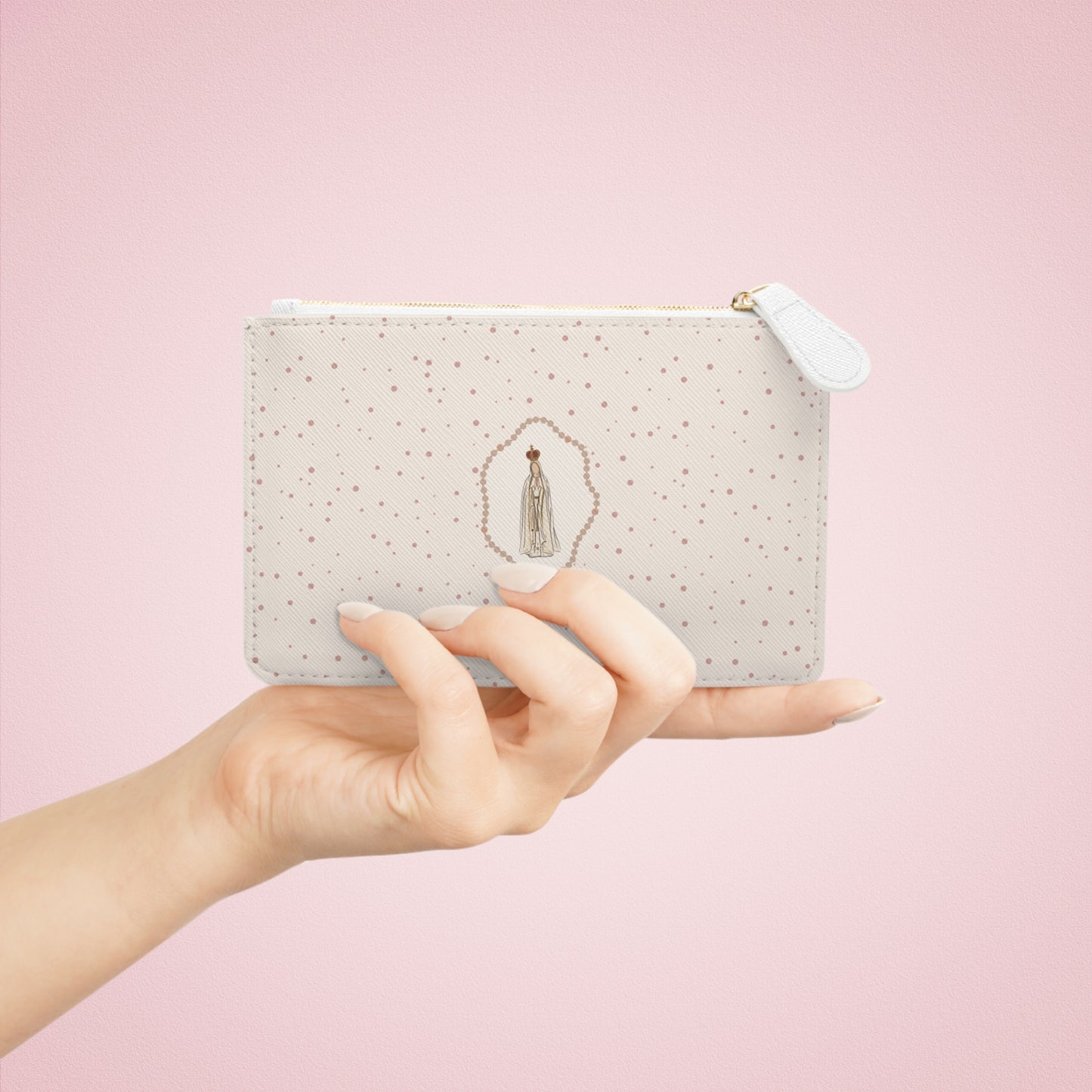 Our Lady of Fatima Rosary Mini Clutch Bag | Zipper Pouch