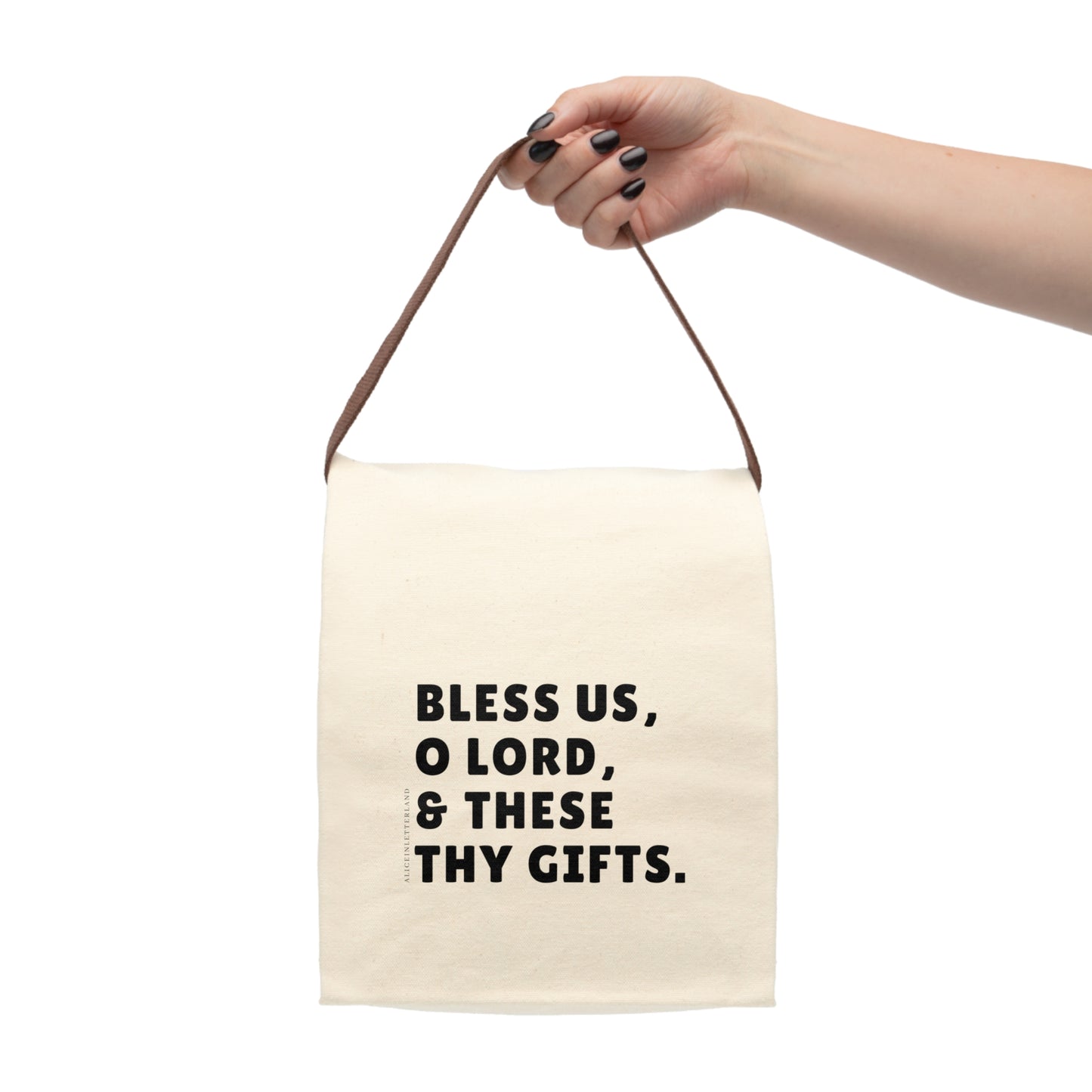 Bless Us O Lord & These Thy Gifts Canvas Lunch Bag