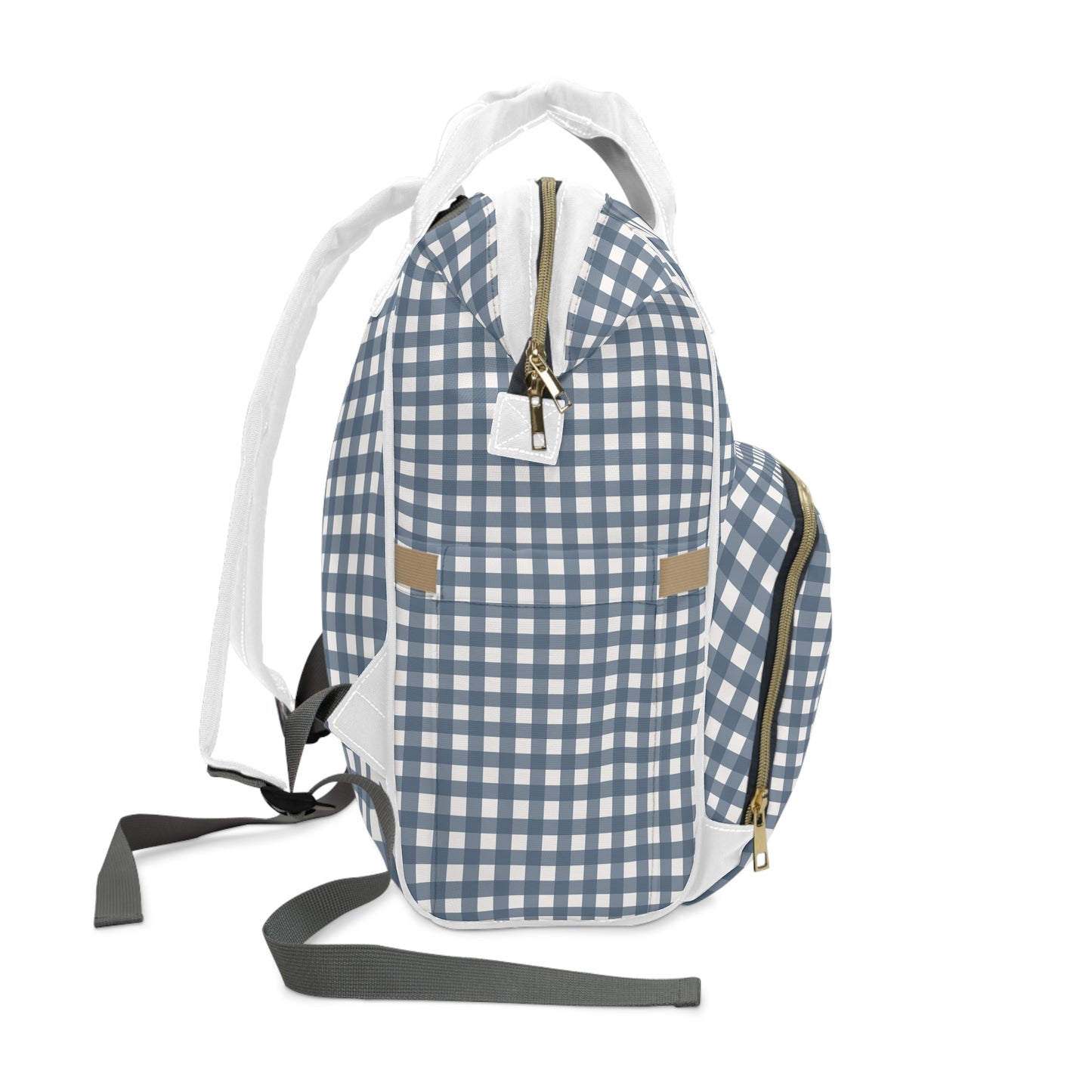 Our Lady of La Leche Diaper Backpack | Gingham Pattern Baby Bag