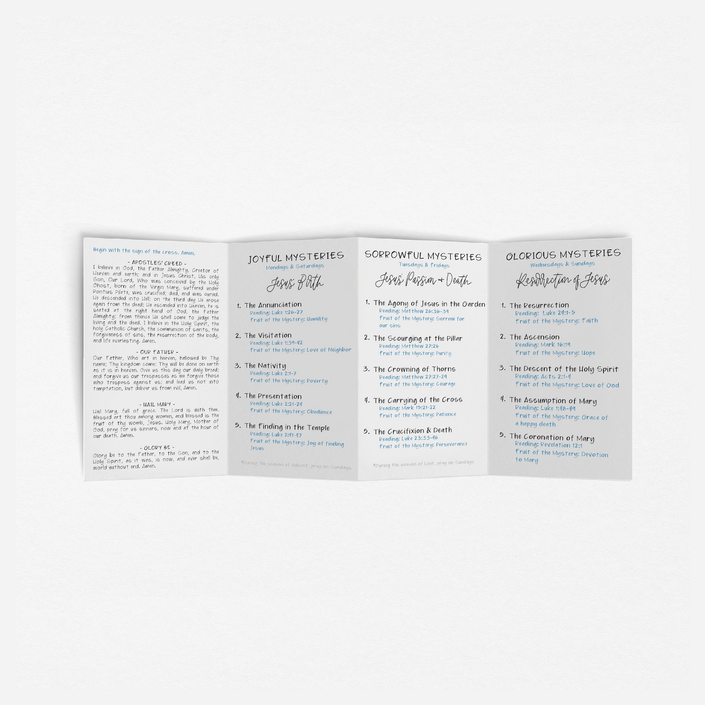 Mini Rosary Brochure