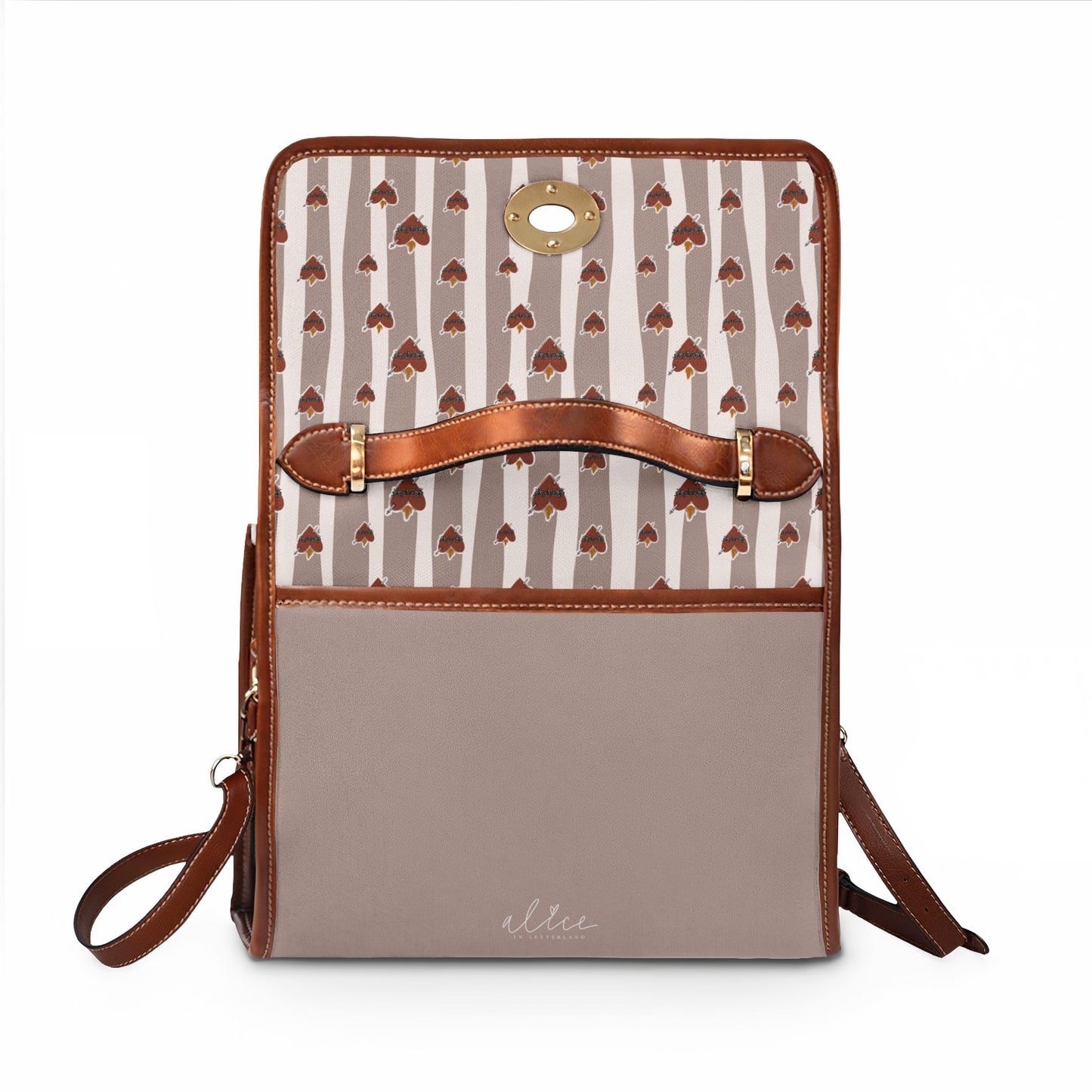 Immaculate Heart of Mary Pattern Waterproof Canvas Bag | Floral Handbag