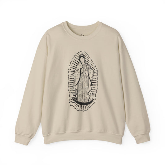 Our Lady of Guadalupe Outline Unisex Heavy Blend™ Crewneck Sweatshirt
