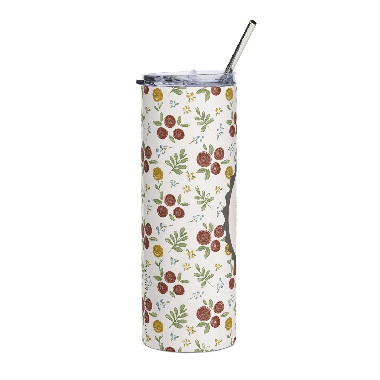 Our Lady of Guadalupe Floral Tumbler 20oz | Catholic Religious Design