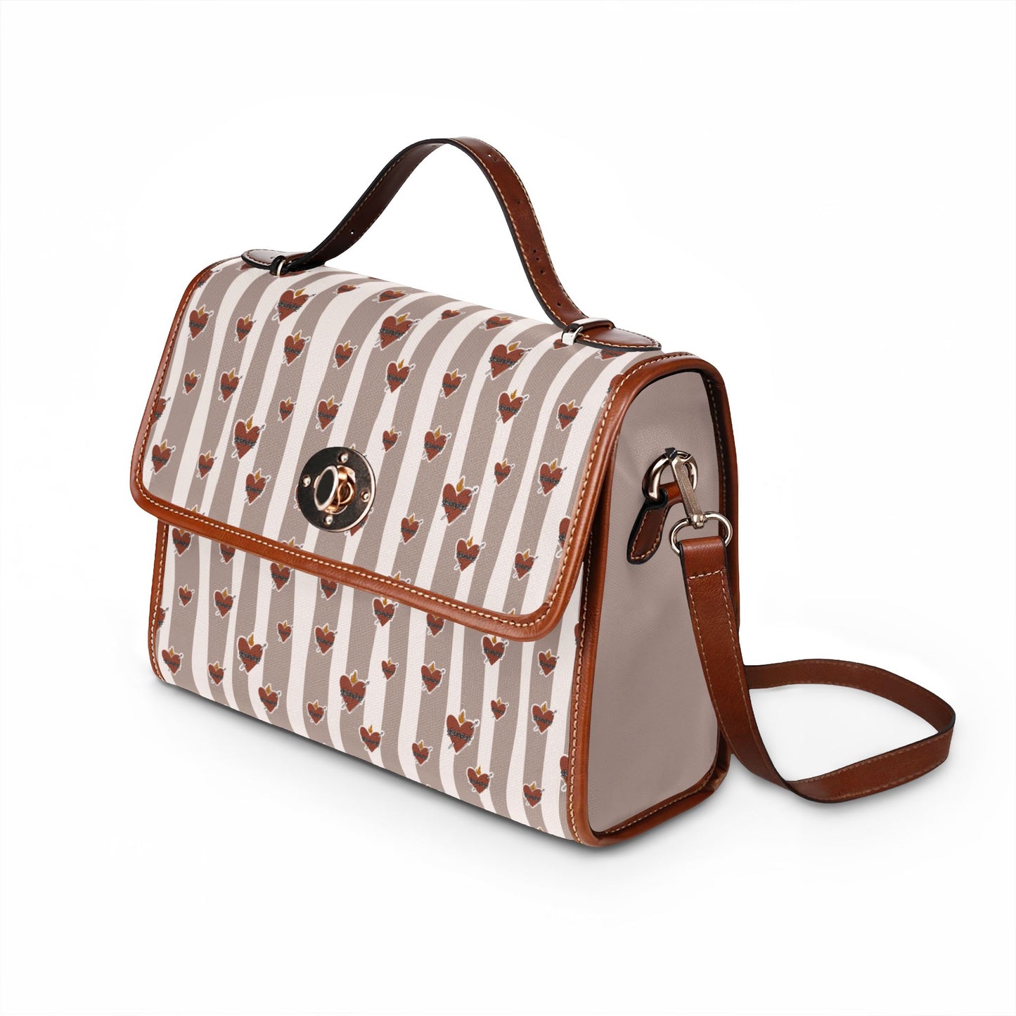 Immaculate Heart of Mary Pattern Waterproof Canvas Bag | Floral Handbag