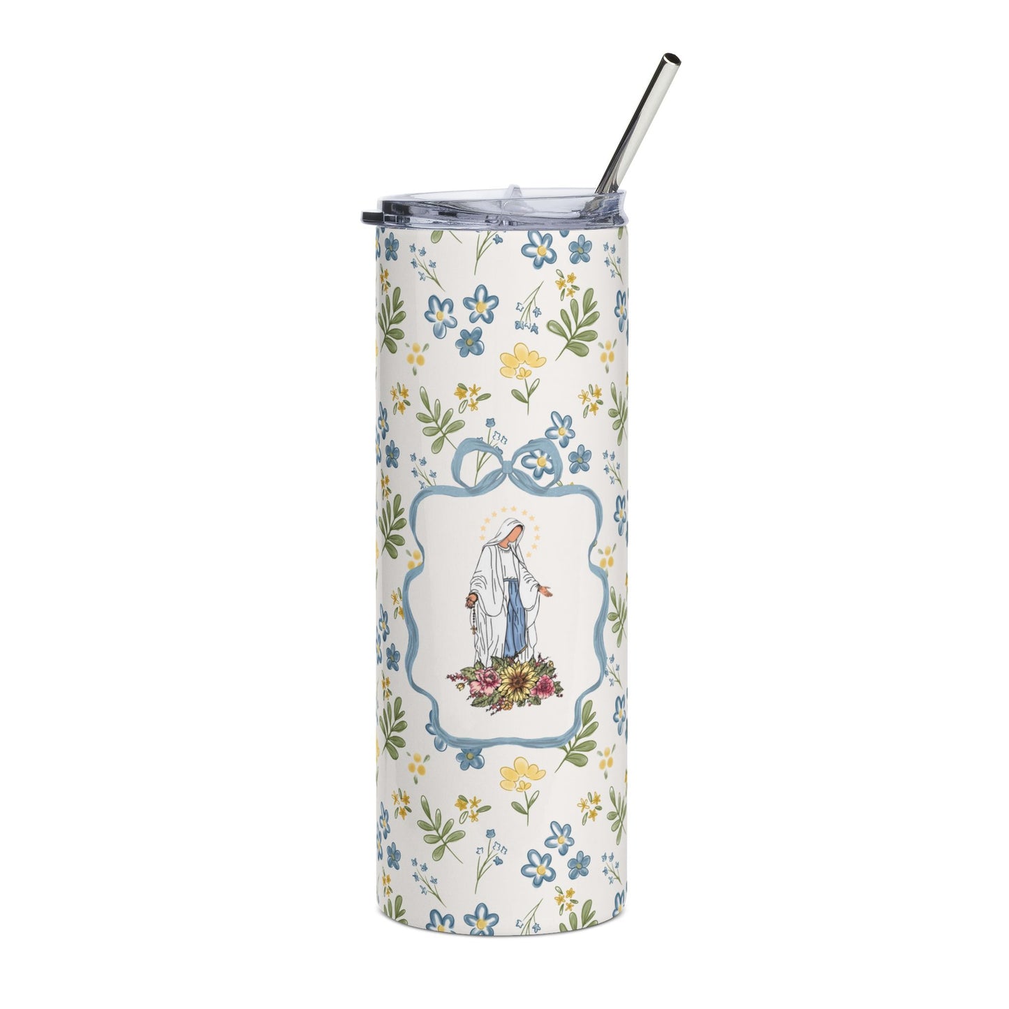 Our Lady of Lourdes Tumbler 20oz | Catholic Religious Design