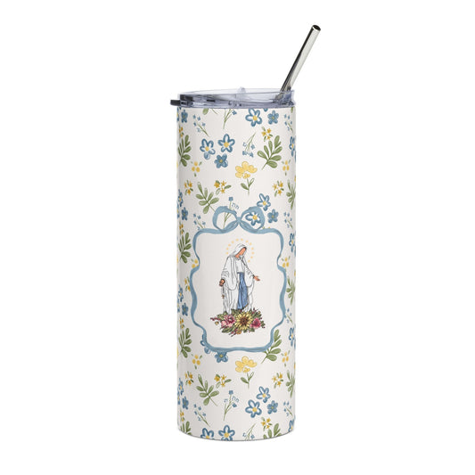Our Lady of Lourdes Tumbler 20oz | Catholic Religious Design