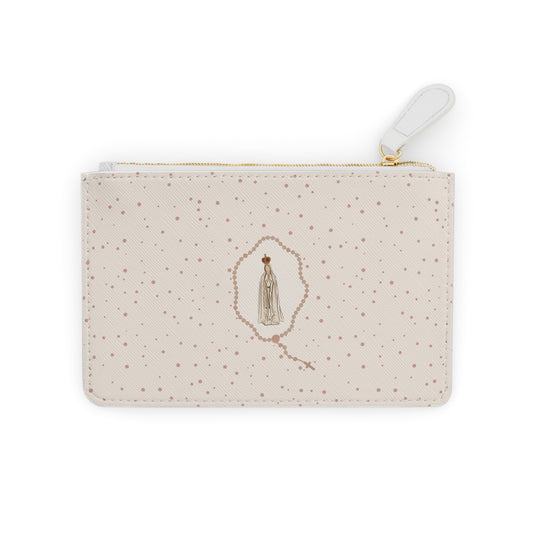 Our Lady of Fatima Rosary Mini Clutch Bag | Zipper Pouch