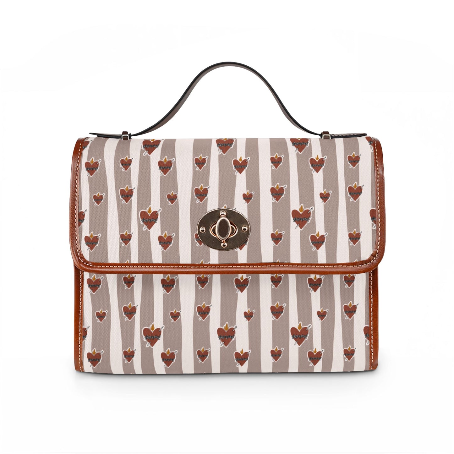 Immaculate Heart of Mary Pattern Waterproof Canvas Bag | Floral Handbag
