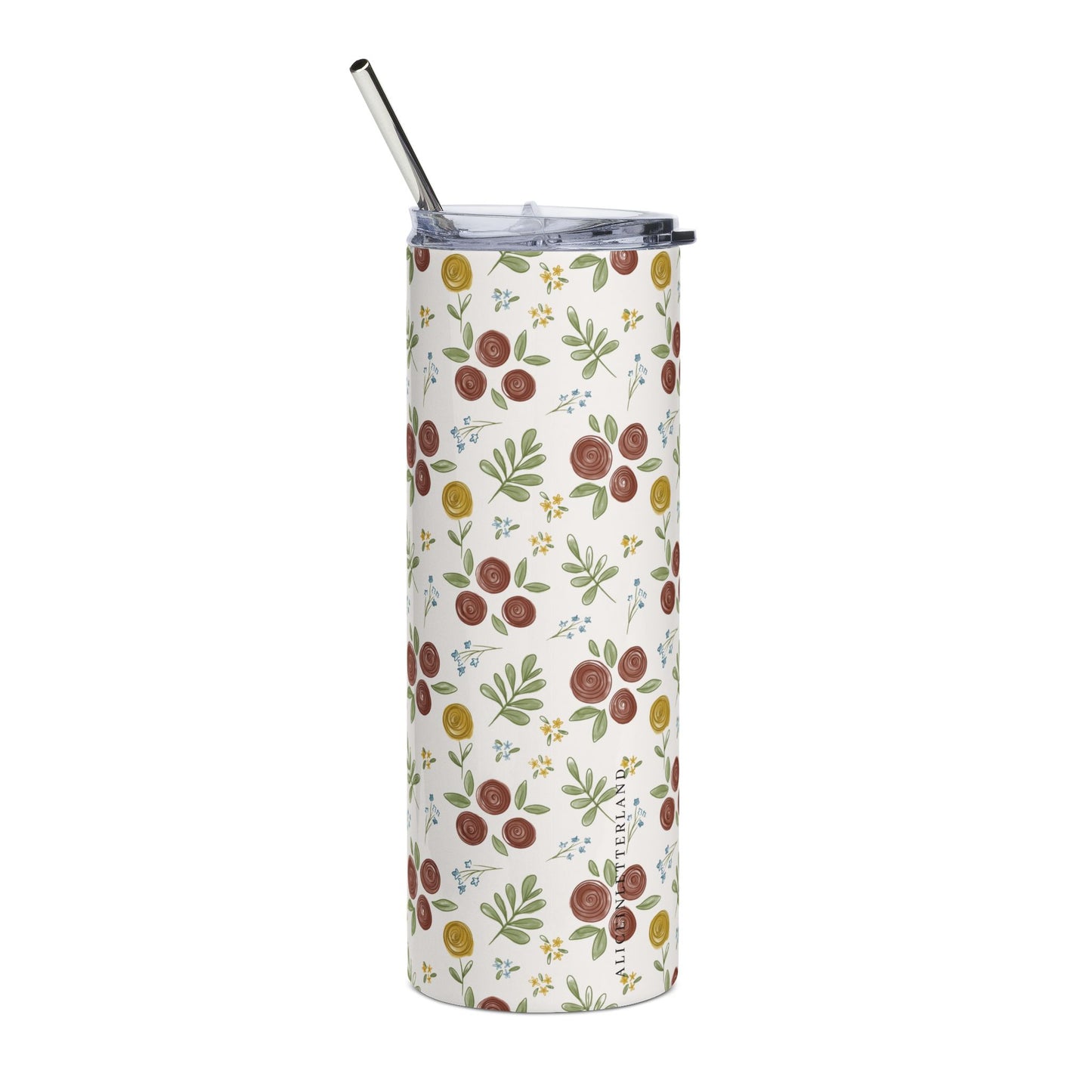 Our Lady of Guadalupe Floral Tumbler 20oz | Catholic Religious Design