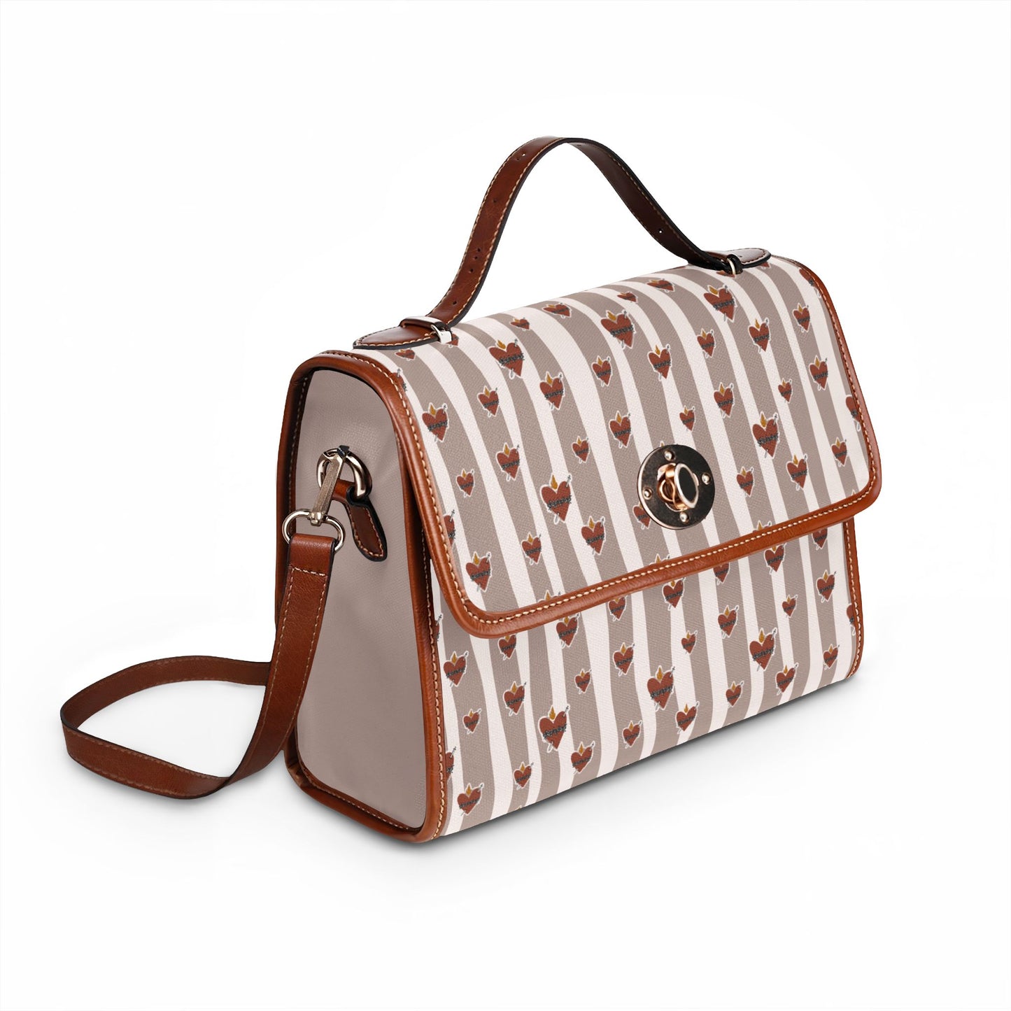 Immaculate Heart of Mary Pattern Waterproof Canvas Bag | Floral Handbag