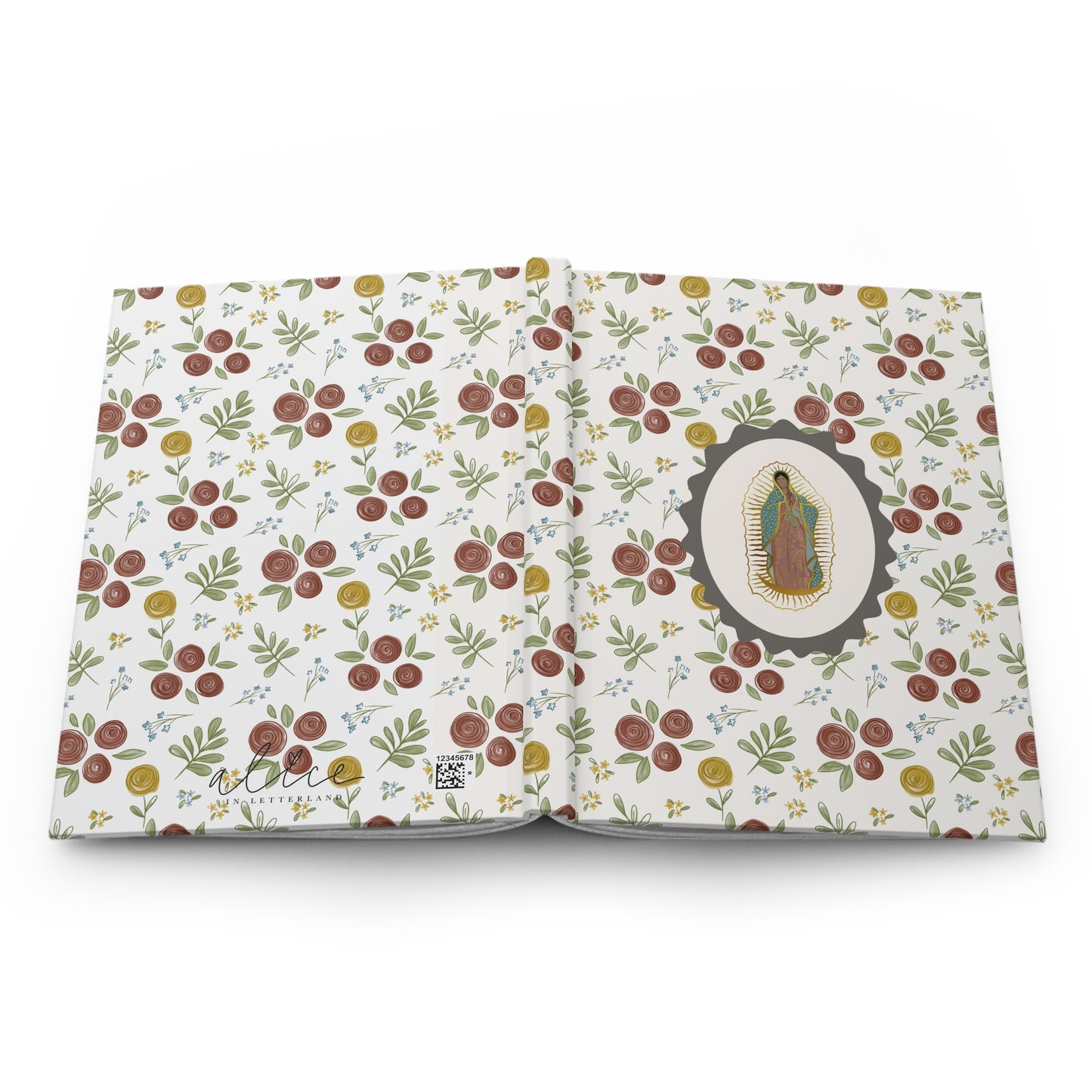 Floral Our Lady of Guadalupe Hardcover Journal — Catholic Prayer & Devotional Notebook