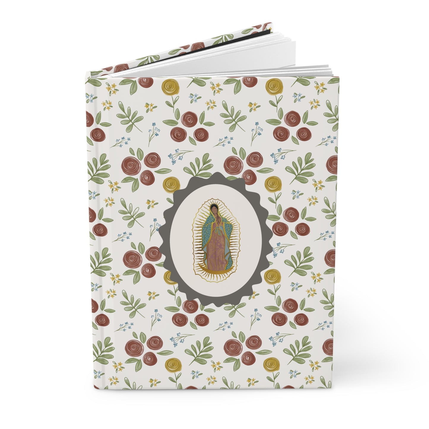 Floral Our Lady of Guadalupe Hardcover Journal — Catholic Prayer & Devotional Notebook